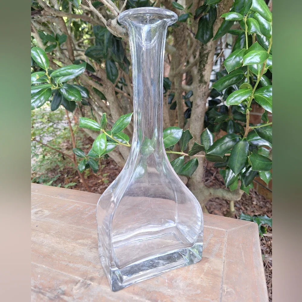 Clear Glass Vase Thock Solid Glass Long Bud Bottleneck Top for Flowers